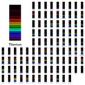 Elements emission spectrum list lines visible light spectra Royalty Free Stock Photo