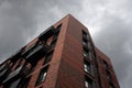 Exterior of a high-rise apartment building facade, windows and balconies. Royalty Free Stock Photo