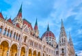 Elements of facade of Hungarian Parliament, Budapest, Hungary Royalty Free Stock Photo