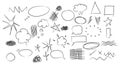 Elements Hand drawn speech bubbles clouds rounds stars design Royalty Free Stock Photo