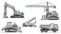the elements of heavy machinery on Industrials and construction Royalty Free Stock Photo