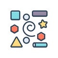 Color illustration icon for Elements, inwardness and geometric Royalty Free Stock Photo