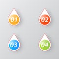 Elements of infographics color buttons steps .