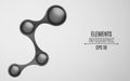 Elements for infographics in the style metaball. An empty space for your web, business projects. Glossy glossy balls in black. Vec