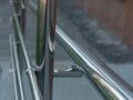 Elements of the iron railings in stainless steel day Royalty Free Stock Photo