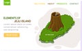 Elements of Jeju island landing page. Traveling to korea by landmark hallasan dormant volcano