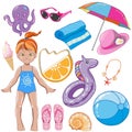 Elements of kids summer holidays