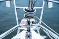 Elements of modern yacht furling drum Royalty Free Stock Photo