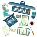 Elements necessary for making up budget plan vector illustration