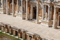 Elements of the old amphitheater, Hierapolis in Pamukkale, Turkey