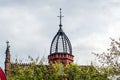 Elements of old architecture in city center of Gniezno Poland. Transparent tower