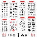 Basic icons set 130 elements Royalty Free Stock Photo