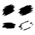 Elements Set of Black Abstract Wide Rustic Rough Brush Strokes