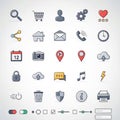 Elements such as toggles, circles, squares, checkboxes, and sliders are Royalty Free Stock Photo