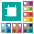 Elemet dimensions square flat multi colored icons