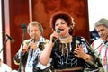 Elena Merisoreanu singing on a stage in Italy. Royalty Free Stock Photo