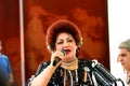 Elena Merisoreanu singing on a stage in Italy. Royalty Free Stock Photo