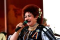 Elena Merisoreanu singing on a stage in Italy. Royalty Free Stock Photo