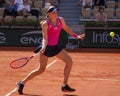 Elena Rybakina of Kazakhstan in action during first round match against Brenda Fruhvirtova of Czech Republic at 2023 Roland Garros