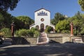 Eleousa church in the centre of Rhodes island, italian village Compochiaro, Rhodes, Greece Royalty Free Stock Photo