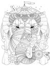 Elephant adult coloring page Royalty Free Stock Photo