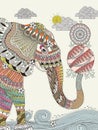 Elephant adult coloring page Royalty Free Stock Photo