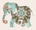 Elephant. African decorative pattern