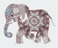 Elephant. African decorative pattern
