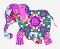 Elephant. African decorative pattern