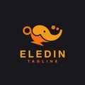 Elephant Aladin magic lamp logo icon vector template