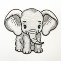 Embroidered Elephant: A Child-like Innocence In Black And White Royalty Free Stock Photo