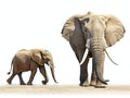 Ai Generated illustration Wildlife Concept of Elephant approaching isolated Royalty Free Stock Photo