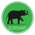 Elephant Asia walking, graphics design for logo