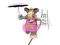 Elephant balancing on a wire. Royalty Free Stock Photo
