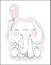 Elephant with balloon