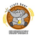 Elephant beer logo. Vector illustration.