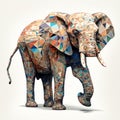 Polygonal Elephant: Street Art Inspired Isolated Illustration