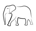Elephant black silhouette vector logo element