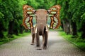 Elephant with butterfly wings