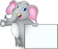 Elephant cartoon with blank sign