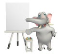 Elephant cartoon character with white board Royalty Free Stock Photo