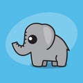 Elephant cartoon flat cute animal zoo card for kids character Royalty Free Stock Photo