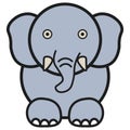 Elephant in cartoon style