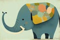 elephant cartoon vector animal wallpaper flower background funny art whimsical elephant