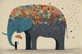 elephant cartoon vector animal wallpaper flower background funny art whimsical elephant