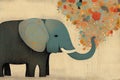 elephant cartoon vector animal wallpaper flower background funny art whimsical elephant