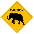 Elephant caution sign