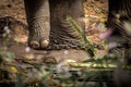 Elephant s foot tied to a chain Royalty Free Stock Photo