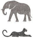 Elephant and Cheetah Royalty Free Stock Photo