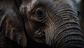 Elephant Close Up Portrait Shows Wrinkled Beauty generated by AI Royalty Free Stock Photo